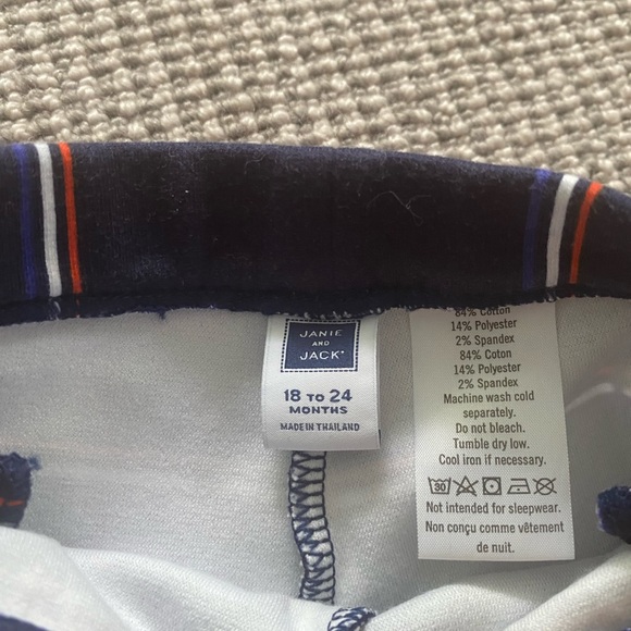 Janie and Jack Navy Plaid Leggings w Zippers EUC - Picture 8 of 8